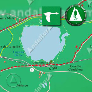 Ruta de Senderismo y ornitológica de Campillos a Laguna Dulce y del Lobón : Recorte Mapa Cartográfico