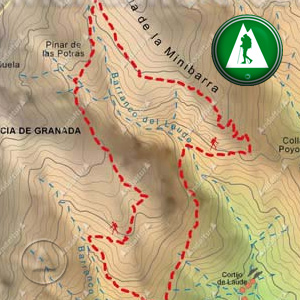 Ruta de Senderismo al Cerro del Buitre desde el Collado del Laude : Recorte Mapa Cartográfico