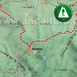 Ruta de Senderismo del Gran Recorrido GR142 de Busquístar a Cástaras: Recorte Mapa Cartográfico