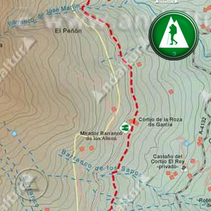 Ruta de Senderismo del Gran Recorrido E4/GR7 de Busquístar a Trevélez: Recorte Mapa Cartográfico