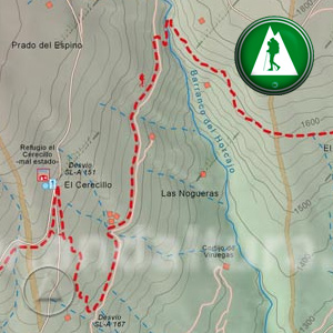 Ruta Sendero Sulayr - GR240 - Cuatro Caminos - Barranco del Palomar: Recorte Mapa Cartográfico
