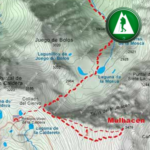 Ruta Senderismo de Güéjar-Sierra al Mulhacén: Recorte Mapa Cartográfico
