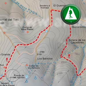 Ruta Sendero Sulayr - GR240 - Haza Morón - Las Chorreras: Recorte Mapa Cartográfico