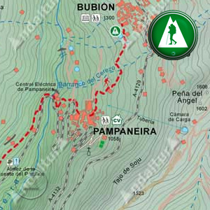 Ruta de Senderismo del Gran Recorrido E4/GR7 de la Ermita del Padre Eterno a Bubión: Recorte Mapa Cartográfico