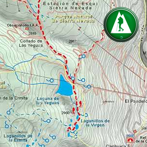 Ruta de Senderismo de Hoya de la Mora a los Lagunillos de la Virgen: Recorte Mapa Cartográfico