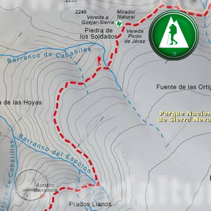 Ruta Sendero Sulayr - GR240 - Loma del Espino - Arroyo de Cobatillas: Recorte Mapa Cartográfico
