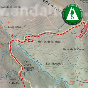 Ruta Sendero Sulayr - GR240 - Loma del Jabalí - Trevélez: Recorte Mapa Cartográfico
