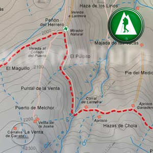 Ruta Sendero Sulayr - GR240 - Rinconada - Río del Pueblo: Recorte Mapa Cartográfico