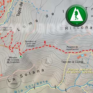 Ruta Sendero Sulayr - GR240 - Toma del Canal de la Sevillana - Rinconada de Nigüelas: Recorte Mapa Cartográfico