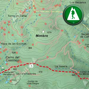 Ruta de Senderismo del Gran Recorrido GR142 de Lanjarón a Órgiva: Recorte Mapa Cartográfico
