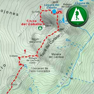 Ruta de Senderismo de Lanjarón al Cerro del Caballo por el Hoyo del Zorro: Recorte Mapa Cartográfico