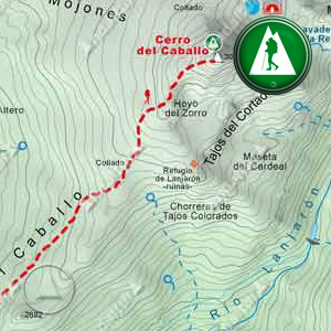 Ruta de Senderismo de Lanjarón al Cerro del Caballo por la Loma de Lanjarón: Recorte Mapa Cartográfico
