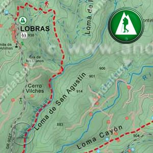 Ruta de Senderismo del Gran Recorrido GR142 de Lobras a Cádiar: Recorte Mapa Cartográfico