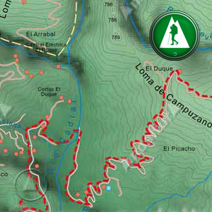 Ruta de Senderismo del Gran Recorrido GR142 de Órgiva a Fondales: Recorte Mapa Cartográfico