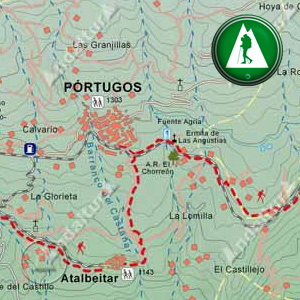 Ruta de Senderismo del Gran Recorrido E4/GR7 de Pitres a Busquístar: Recorte Mapa Cartográfico