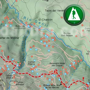 Ruta Sendero Sulayr - GR240 - Barranco de las Ánimas - Centro de Visitantes El Dornajo: Recorte Mapa Cartográfico