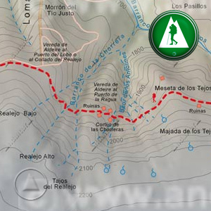 Ruta Sendero Sulayr - GR240 - Collado de la Cabañuela - Prado Largo: Recorte Mapa Cartográfico