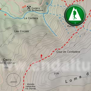 Ruta Sendero Sulayr - GR240 - Collado de Martín - Loma del Canal de la Sevillana: Recorte Mapa Cartográfico
