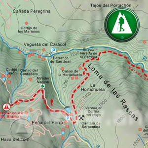 Ruta Sendero Sulayr - GR240 - Río Genil - Barranco de las Ánimas: Recorte Mapa Cartográfico