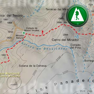 Ruta Sendero Sulayr - GR240 - Río Monachil - Collado de Martín: Recorte Mapa Cartográfico