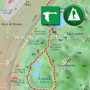 Ruta de Senderismo por las Lagunas de Archidona: Recorte Mapa Cartográfico