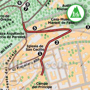 Acceso a la ruta del Campo del Príncipe a la Alhambra por el Carril de San Cecilio