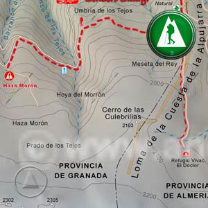 Ruta Sendero Sulayr - GR240 - Fuente el Rosal - Haza Morón: Recorte Mapa Cartográfico