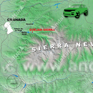 Accesos - como llegar - a Güéjar-Sierra: Recorte Mapa Cartográfico