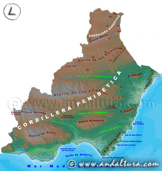 Mapa del Relieve de Almería: Accede a los Contenidos