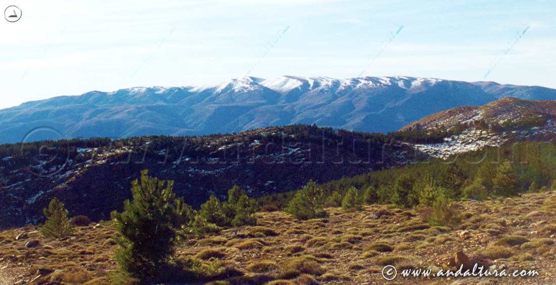 Sierra de Gádor con nieve desde Sierra Nevada - Relieves de Andalucía