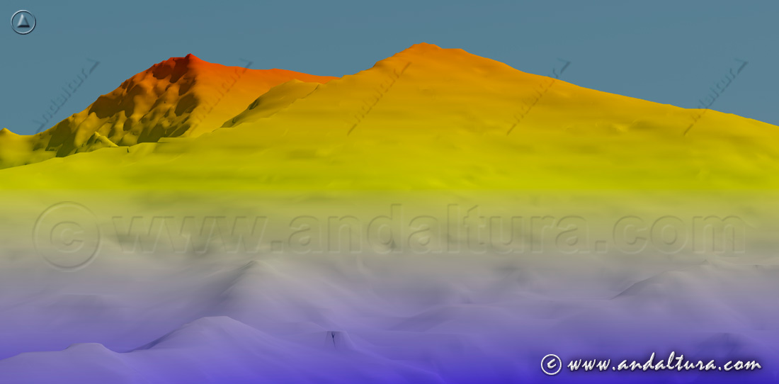 Imagen Virtual del Panderón del Veleta y al fondo el Mulhacén