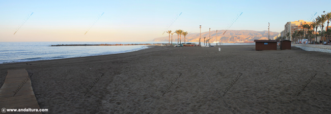 Amanecer en Playa Nueva - Guía de Playas de la capital de Almería