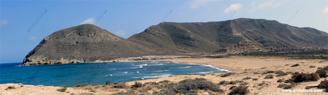 El Playazo, Cerrico Romero, Collado del Bergantín y Cerro del Romeral - Guía de Playas de Níjar y del Parque Natural Cabo de Gata