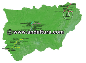 Mapa de las Vías Verdes de la Provincia de Jaén: Acceso a los Contenidos