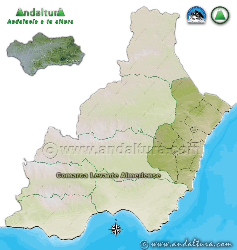Comarca Levante Almeriense: Mapa de Situación en la Provincia de Almería