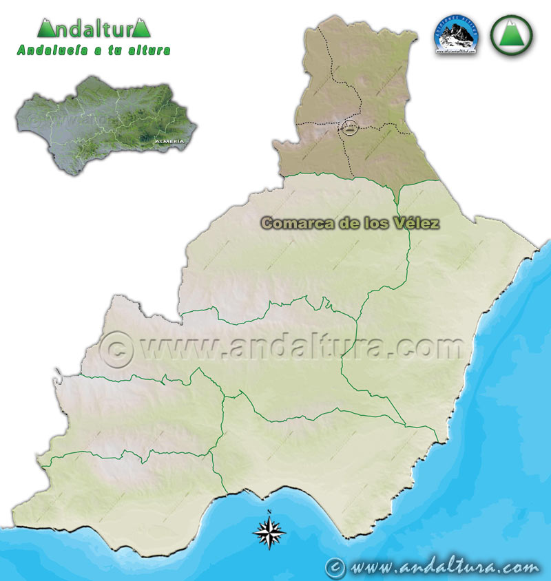 Comarca de los Vélez: Mapa de Situación en la Provincia de Almería
