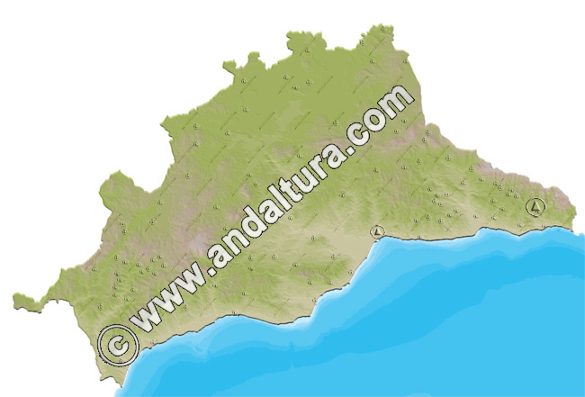 Mapa calibrado y georreferenciado de Málaga y sus Pueblos