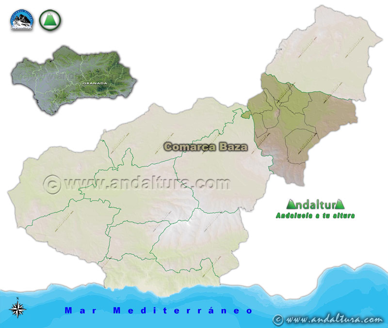 Comarca Baza: Mapa de Situación en la Provincia de Granada