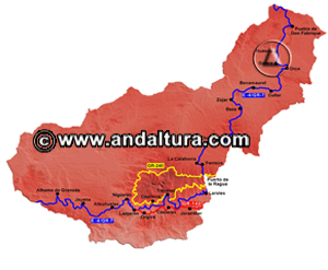 Mapa de los Grandes Recorridos - GR - de la Provincia de Granada: Acceso a los Contenidos