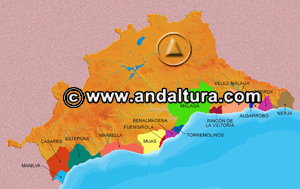 Mapa de Playas y Litoral de Málaga para acceder a sus contenidos