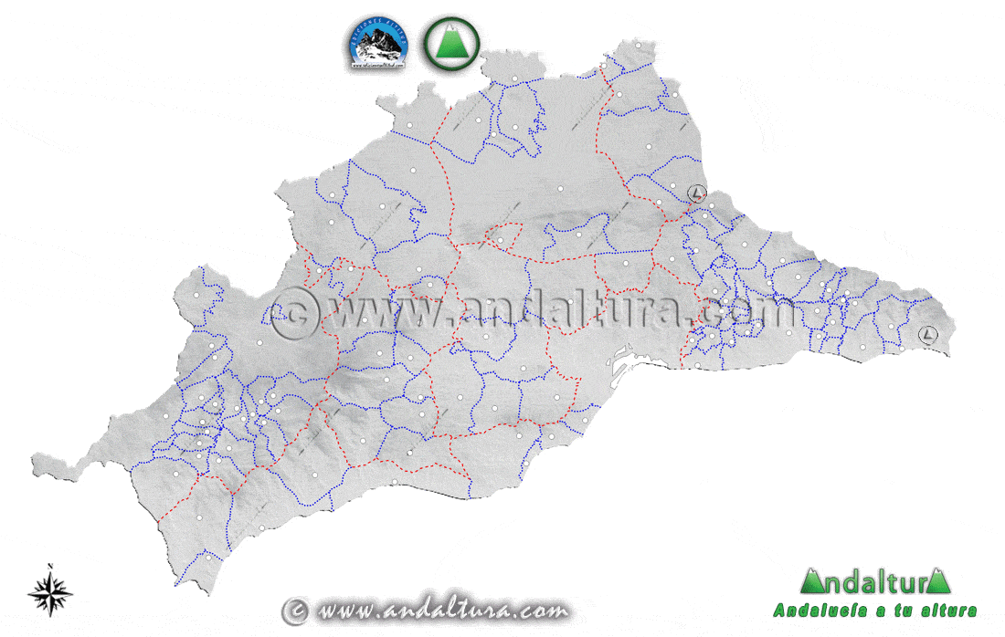 Mapa GIF de los Municipios y Pueblos de Málaga