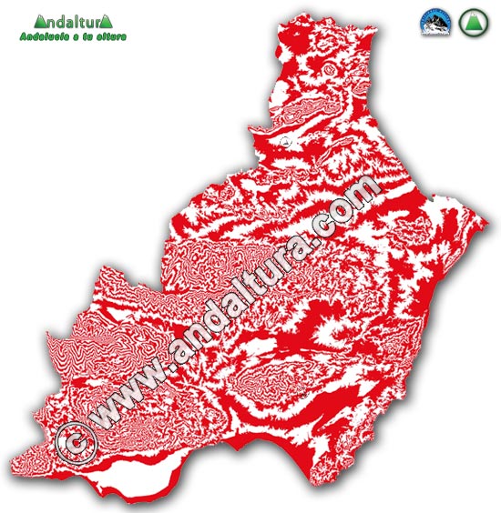 Mapa altitudinal Sublime Realidad Almería - Rojo y blanco