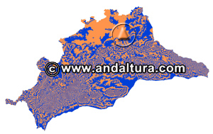 Mapa altitudinal de Málaga - Imagen virtual de Málaga Sublime Realidad