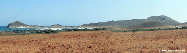 Morrón y Playa de los Genoveses y Cerro del Barro desde el Campillo de los Genoveses - Ruta de Senderismo de San José al Arrecife de las Sirenas
