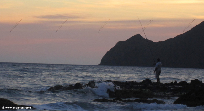 Pescador en el Parque Natural Cabo de Gata - Níjar
