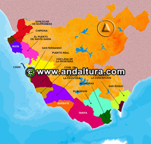 Mapa de las Playas y Litoral de los municipios de la Provincia de Cádiz: Acceso a los Contenidos