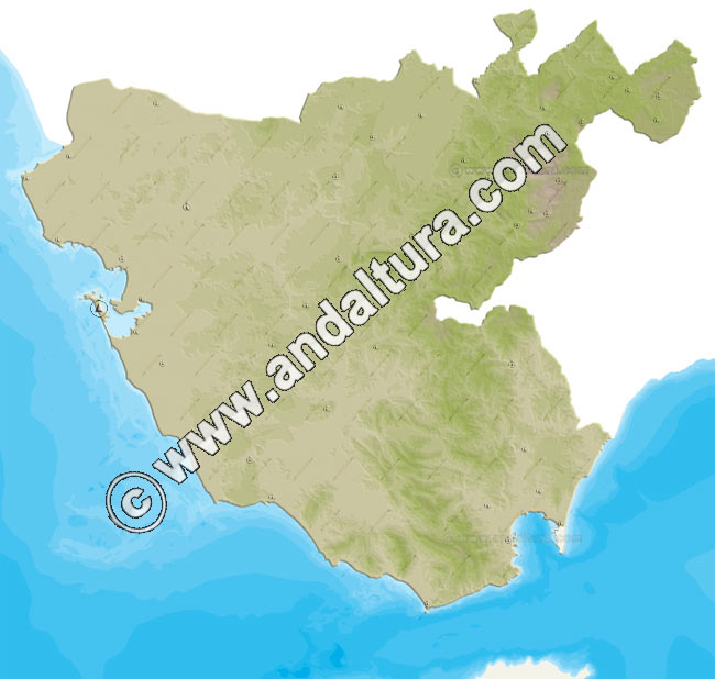 Mapa calibrado y georreferenciado de Cádiz y sus Pueblos