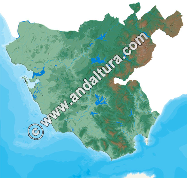 Mapa calibrado y georreferenciado de Cádiz y sus Sierras