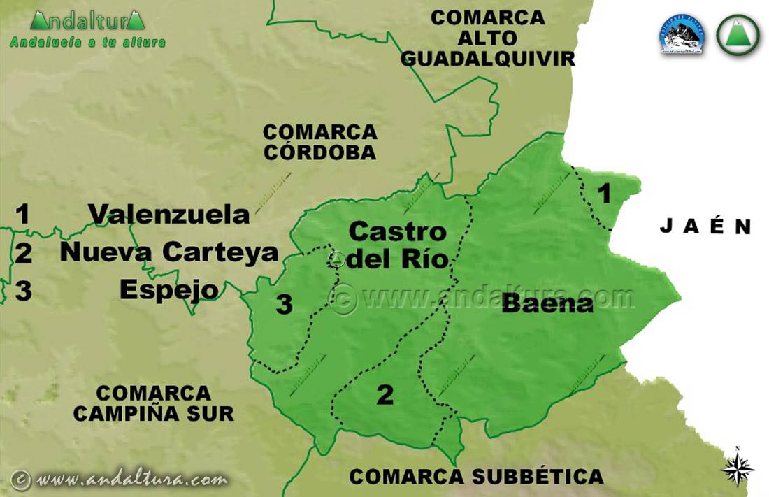 Mapa de los Municipios de la Campiña de Baena
