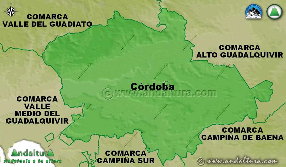 Mapa de los Municipios de la Comarca de Córdoba